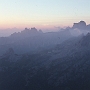 Antelao and Pelmo, at dawn, from Lagazuoi.